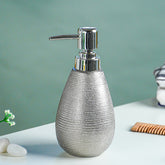 Silver Textured Ceramic Soap Dispenser